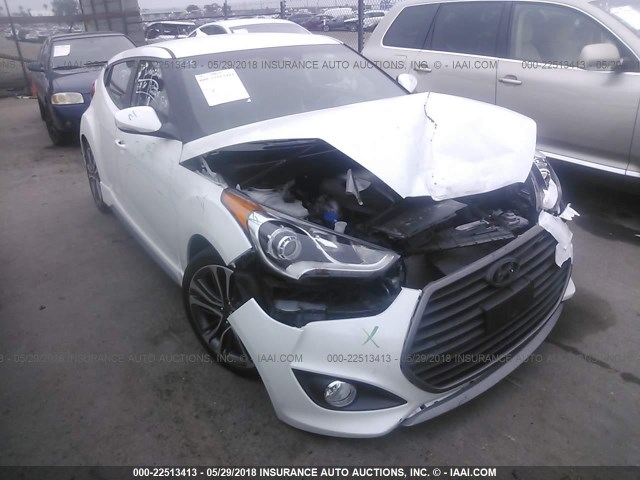 KMHTC6AE1GU263291 - 2016 HYUNDAI VELOSTER TURBO WHITE photo 1