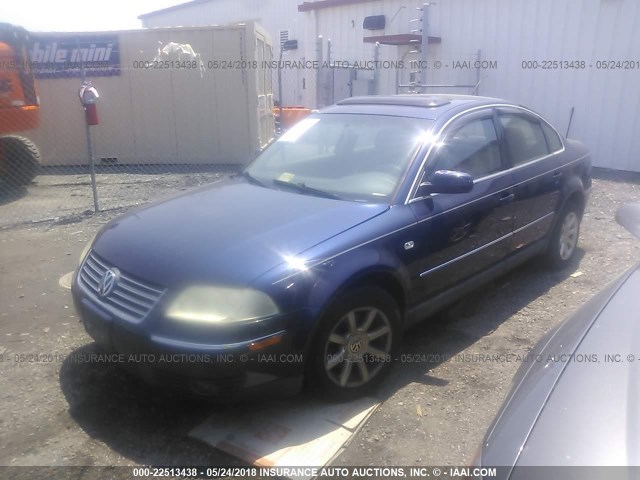 WVWPD63BX4P053241 - 2004 VOLKSWAGEN PASSAT GLS BLUE photo 2