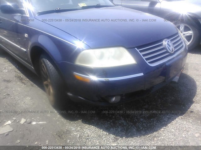 WVWPD63BX4P053241 - 2004 VOLKSWAGEN PASSAT GLS BLUE photo 6