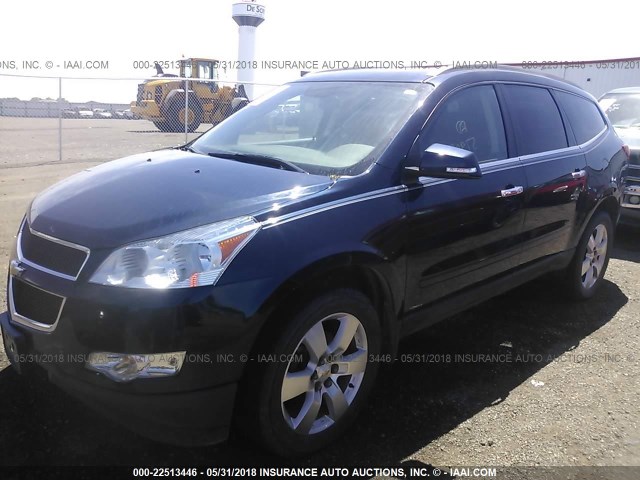 1GNKRGED0CJ291947 - 2012 CHEVROLET TRAVERSE LT BLUE photo 2