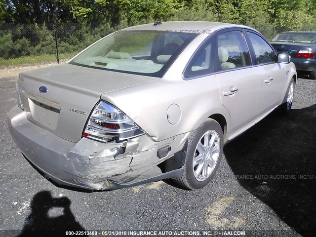 1FAHP25W78G150901 - 2008 FORD TAURUS LIMITED GOLD photo 4