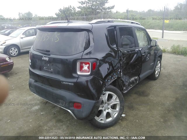 ZACCJADT8GPC73633 - 2016 JEEP RENEGADE LIMITED BLACK photo 4