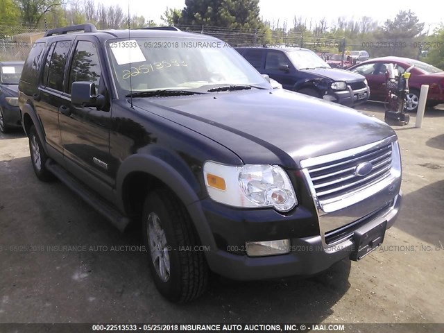 1FMEU73E96UB05370 - 2006 FORD EXPLORER XLT BLACK photo 1