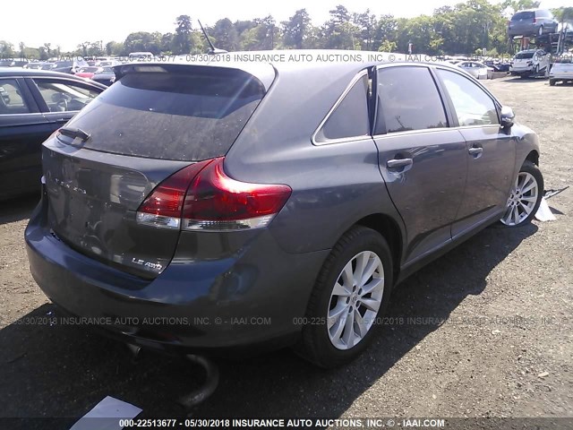 4T3BA3BB6DU037951 - 2013 TOYOTA VENZA LE/XLE GRAY photo 4