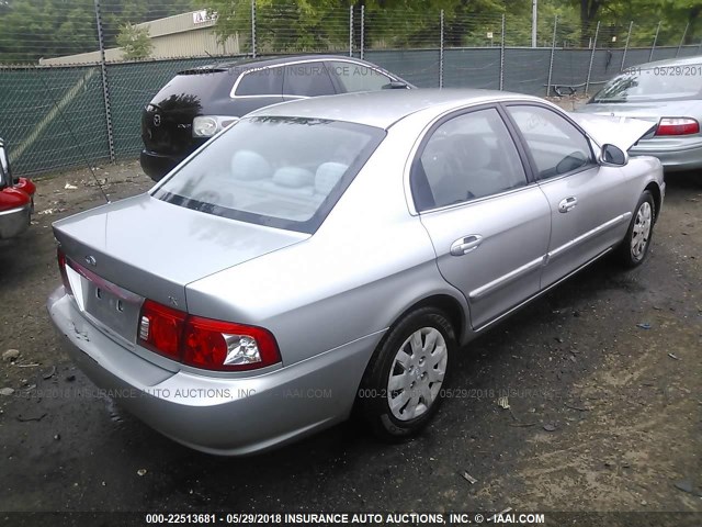 KNAGD126055422142 - 2005 KIA OPTIMA LX/EX SILVER photo 4