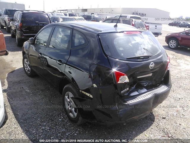 JN8AS58T78W019572 - 2008 NISSAN ROGUE S/SL BLACK photo 3