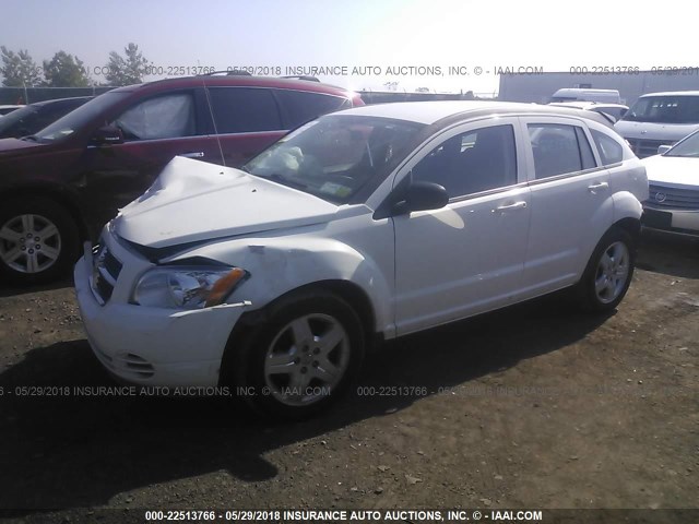 1B3HB48A89D223153 - 2009 DODGE CALIBER SXT WHITE photo 2