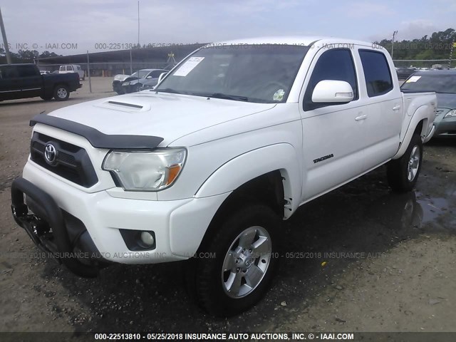 5TFLU4ENXCX030664 - 2012 TOYOTA TACOMA DOUBLE CAB WHITE photo 2