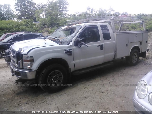 1FDSX35R68EB15757 - 2008 FORD F350 SRW SUPER DUTY WHITE photo 2