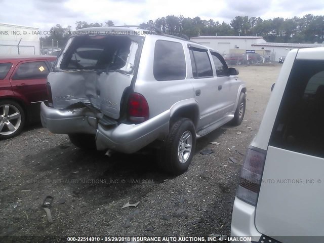 1B4HS48N92F220559 - 2002 DODGE DURANGO SLT GRAY photo 4