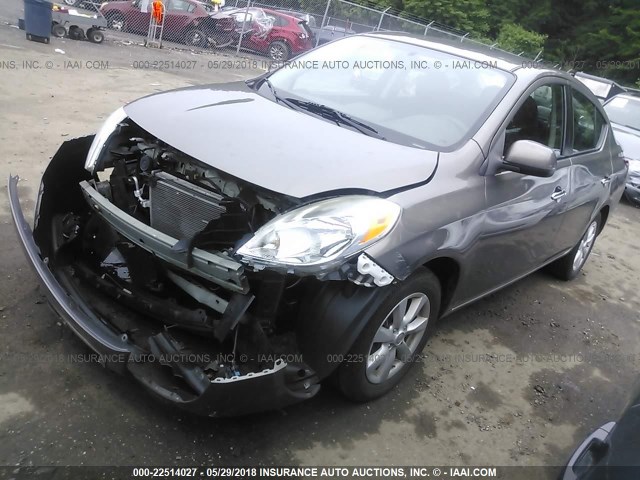 3N1CN7AP1CL836297 - 2012 NISSAN VERSA S/SV/SL GRAY photo 2