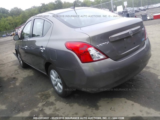 3N1CN7AP1CL836297 - 2012 NISSAN VERSA S/SV/SL GRAY photo 3