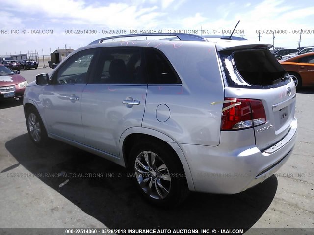 5XYKWDA28DG369672 - 2013 KIA SORENTO SX SILVER photo 3