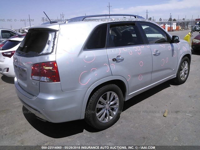 5XYKWDA28DG369672 - 2013 KIA SORENTO SX SILVER photo 4