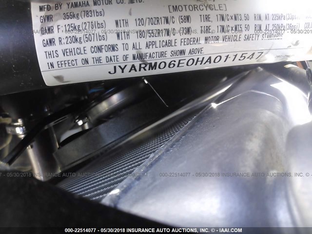 JYARM06E0HA011547 - 2017 YAMAHA FZ07 SILVER photo 10