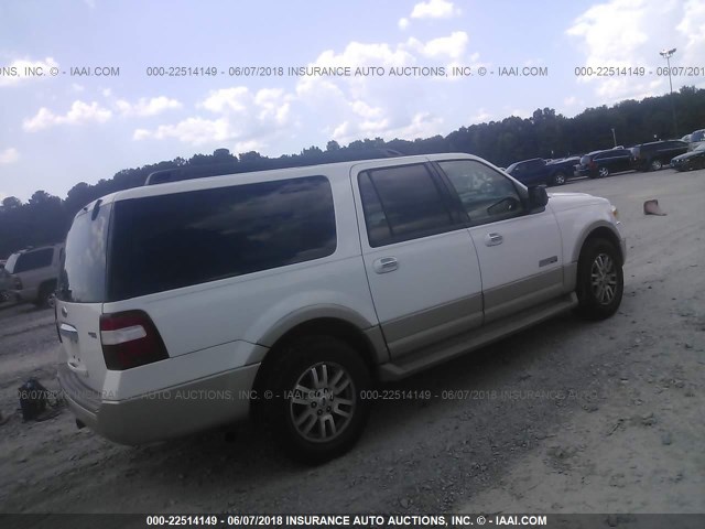 1FMFK17527LA72043 - 2007 FORD EXPEDITION EL EDDIE BAUER WHITE photo 4