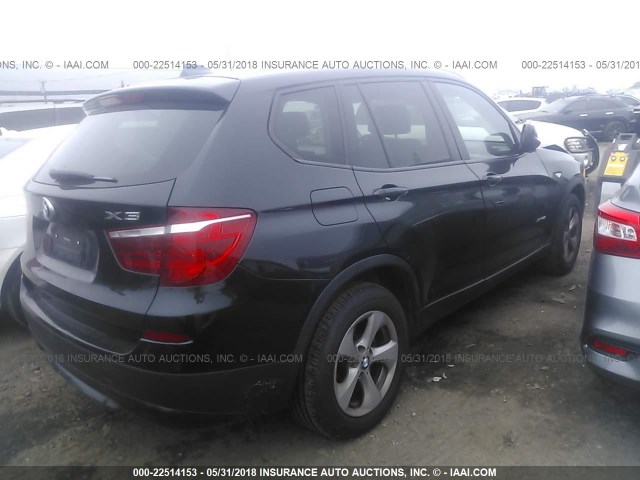 5UXWX5C54CL724575 - 2012 BMW X3 XDRIVE28I BLACK photo 4