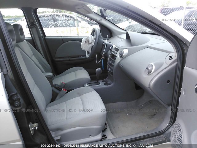 1G8AJ55F27Z131023 - 2007 SATURN ION LEVEL 2 SILVER photo 5
