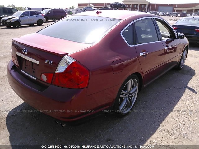 JNKAY01E47M302934 - 2007 INFINITI M35 SPORT RED photo 4