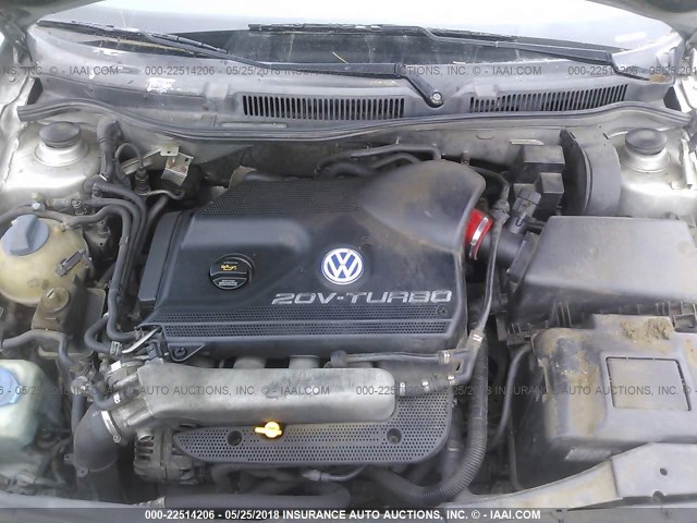 9BWDE61J734060731 - 2003 VOLKSWAGEN GTI SILVER photo 10