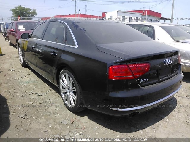 WAURGAFD2DN007721 - 2013 AUDI A8 L QUATTRO BLACK photo 3