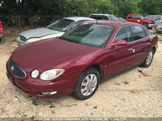 2G4WC532851301733 - 2005 BUICK LACROSSE CX MAROON photo 2