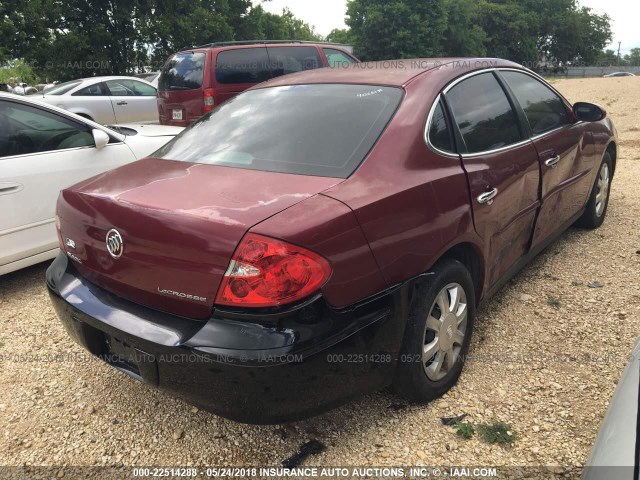 2G4WC532851301733 - 2005 BUICK LACROSSE CX MAROON photo 4