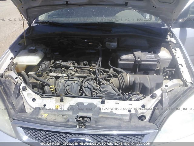 1FAFP34N57W346863 - 2007 FORD FOCUS ZX4/S/SE/SES SILVER photo 10