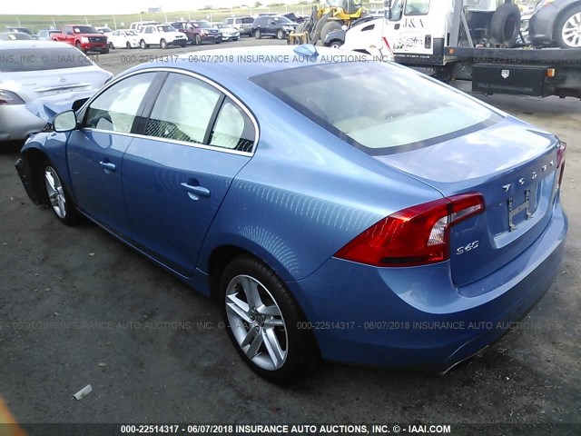 YV140MFK4F1355722 - 2015 VOLVO S60 PREMIER BLUE photo 3