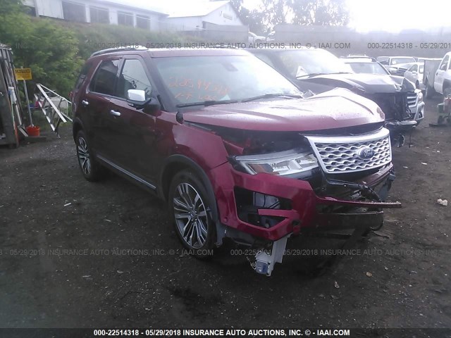 1FM5K8HTXHGB79370 - 2017 FORD EXPLORER PLATINUM RED photo 1