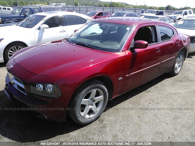 2B3CA3CVXAH186311 - 2010 DODGE CHARGER SXT MAROON photo 2