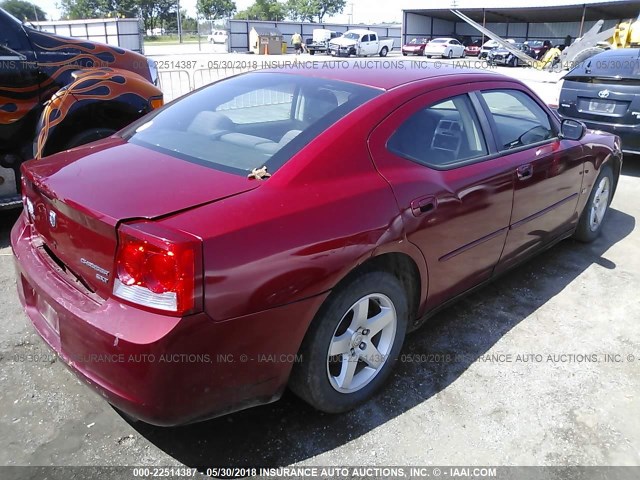 2B3CA3CVXAH186311 - 2010 DODGE CHARGER SXT MAROON photo 4