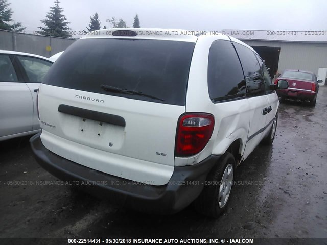 1B4GP25312B736801 - 2002 DODGE CARAVAN SE WHITE photo 4