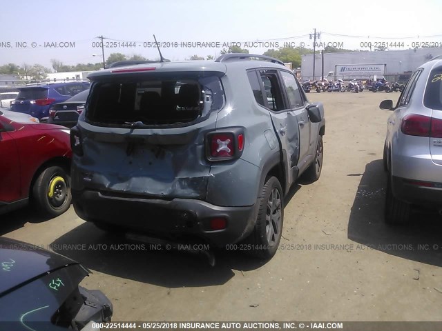 ZACCJBBB5HPF84678 - 2017 JEEP RENEGADE LATITUDE GRAY photo 4