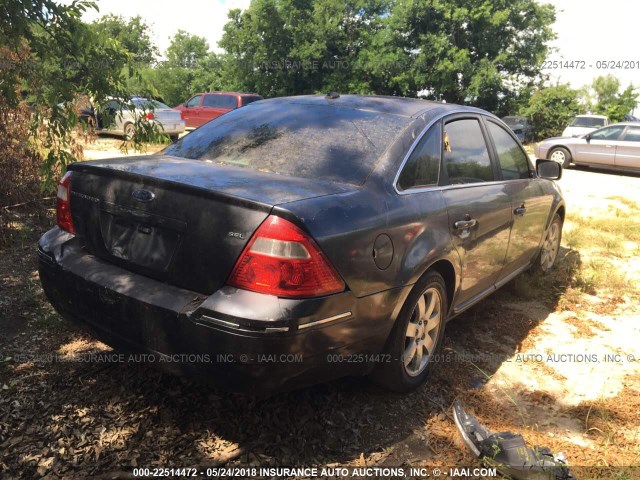 1FAHP24187G163273 - 2007 FORD FIVE HUNDRED SEL BLACK photo 4