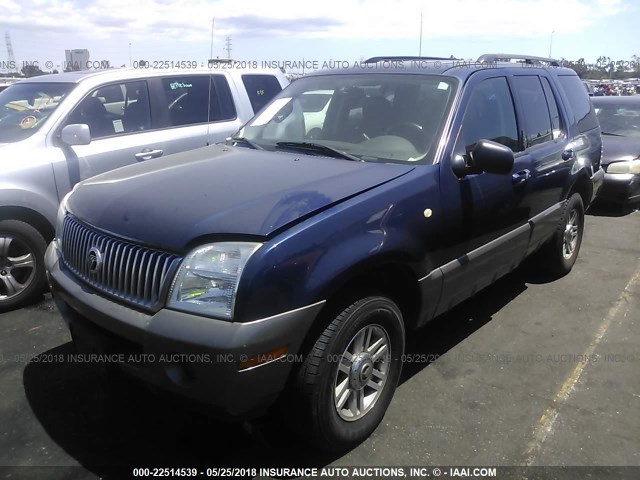 4M2ZU66K04UJ09218 - 2004 MERCURY MOUNTAINEER  BLUE photo 2