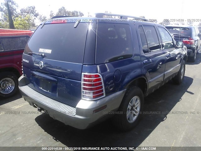 4M2ZU66K04UJ09218 - 2004 MERCURY MOUNTAINEER  BLUE photo 4