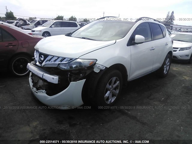 JN8AZ18W89W138666 - 2009 NISSAN MURANO S/SL/LE WHITE photo 2