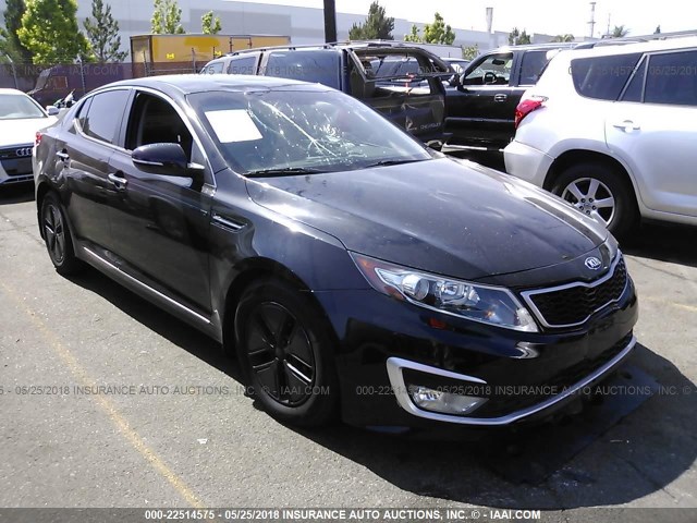 KNAGM4AD6D5050628 - 2013 KIA OPTIMA HYBRID BLACK photo 1