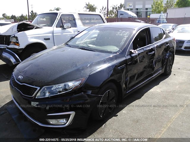 KNAGM4AD6D5050628 - 2013 KIA OPTIMA HYBRID BLACK photo 2