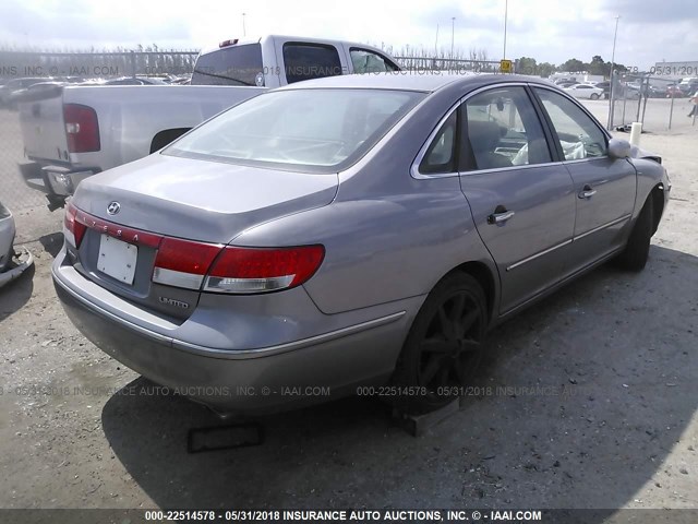 KMHFC46FX6A093791 - 2006 HYUNDAI AZERA SE/LIMITED SILVER photo 4