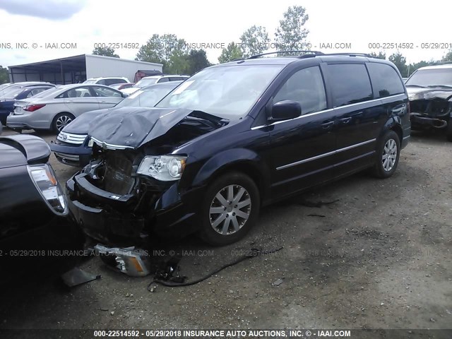 2A4RR5D19AR170372 - 2010 CHRYSLER TOWN & COUNTRY TOURING Navy photo 2