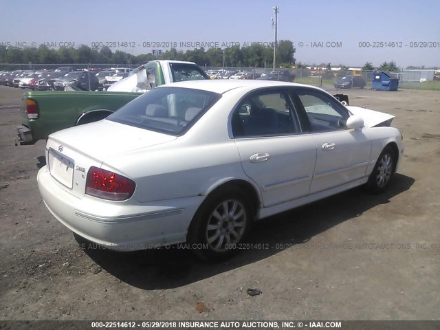 KMHWF35H94A995690 - 2004 HYUNDAI SONATA GLS/LX WHITE photo 4