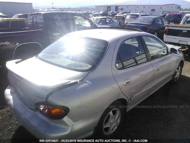 KMHJF35F4YU919498 - 2000 HYUNDAI ELANTRA GLS SILVER photo 4