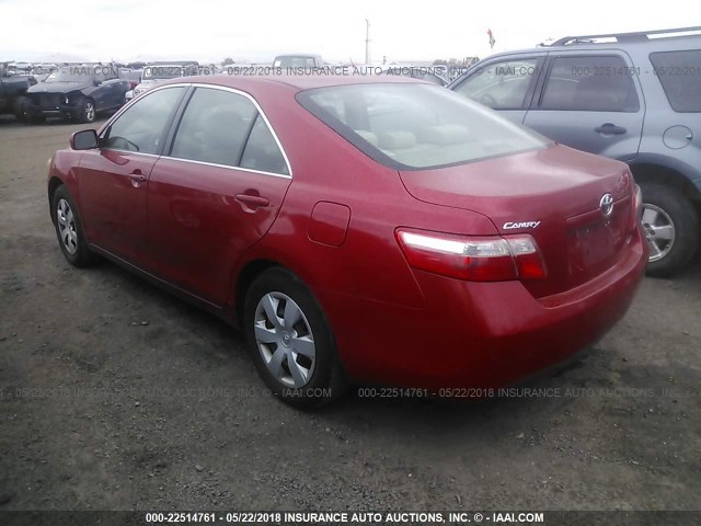 4T1BE46K89U348835 - 2009 TOYOTA CAMRY SE/LE/XLE RED photo 3