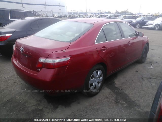 4T1BE46K89U348835 - 2009 TOYOTA CAMRY SE/LE/XLE RED photo 4