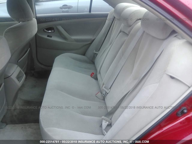 4T1BE46K89U348835 - 2009 TOYOTA CAMRY SE/LE/XLE RED photo 8