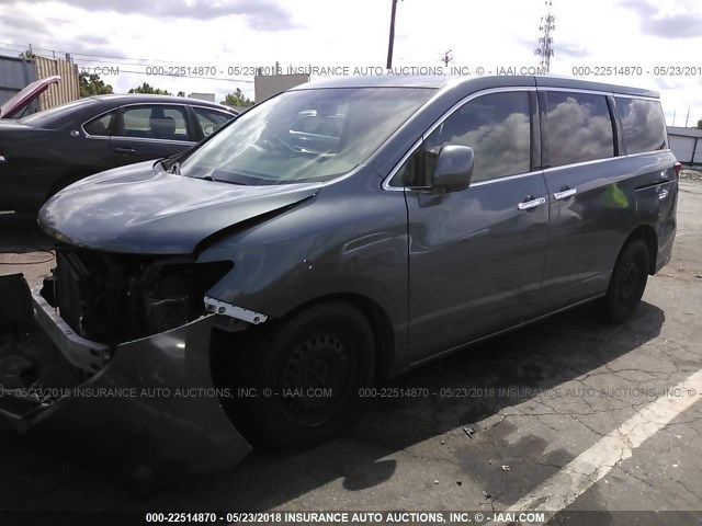 JN8AE2KP9B9008919 - 2011 NISSAN QUEST S/SV/SL/LE BLUE photo 2