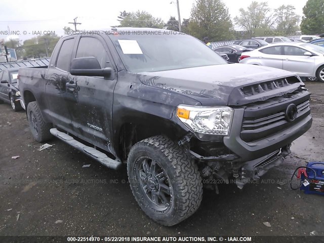 5TFRM5F12EX073295 - 2014 TOYOTA TUNDRA DOUBLE CAB SR/SR5 BLACK photo 1