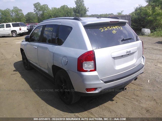 1J4NT1FBXBD181125 - 2011 JEEP COMPASS SPORT SILVER photo 3